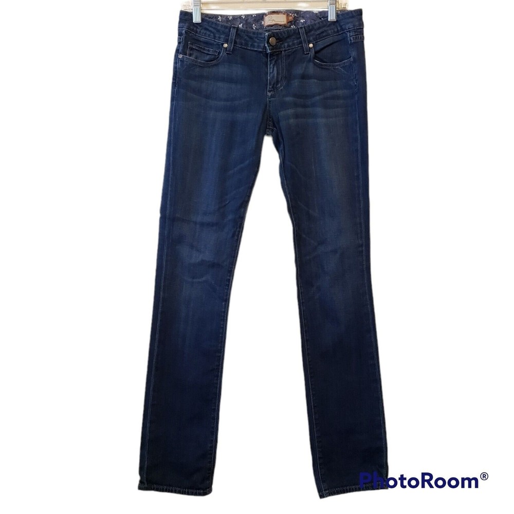 Paige Blue Heights Skinny Womens Sz 29 Blue Medium Wash‎ Denim Low Rise Jeans